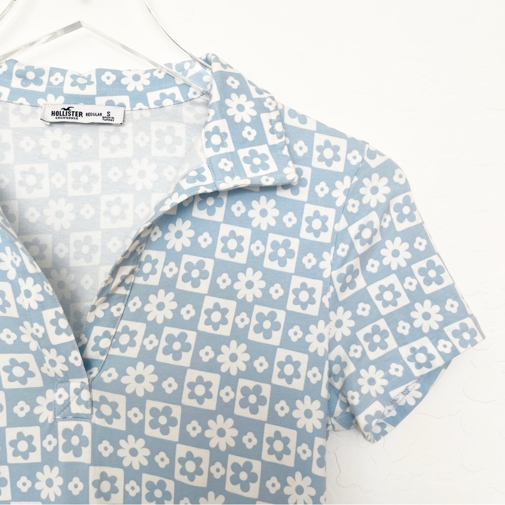Hollister Blue Daisy Floral Mini Short Sleeve Dress Size Small - Picture 8 of 11